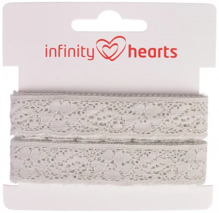 Infinity Hearts Spetsband Polyamid 20mm 72 Grå - 5m