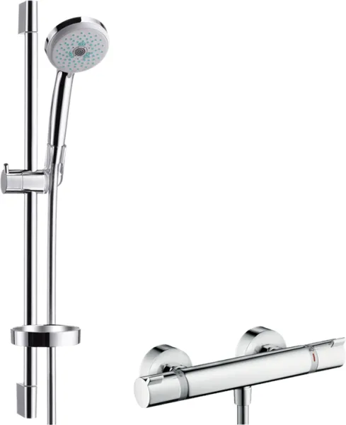 Hansgrohe Croma 100 duschset med Ecostat Comfort-duschblandare, krom
