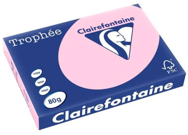 Q-connect Trophee kopieringspapper A3 80g pastell ljusrosa 500 ark